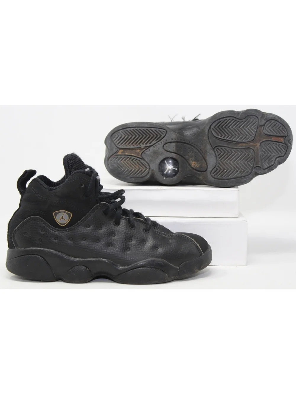 Nike Air Jordan Jumpman Team II Black Youth Boys 2Y 820274-001 Jordan 13 Retro